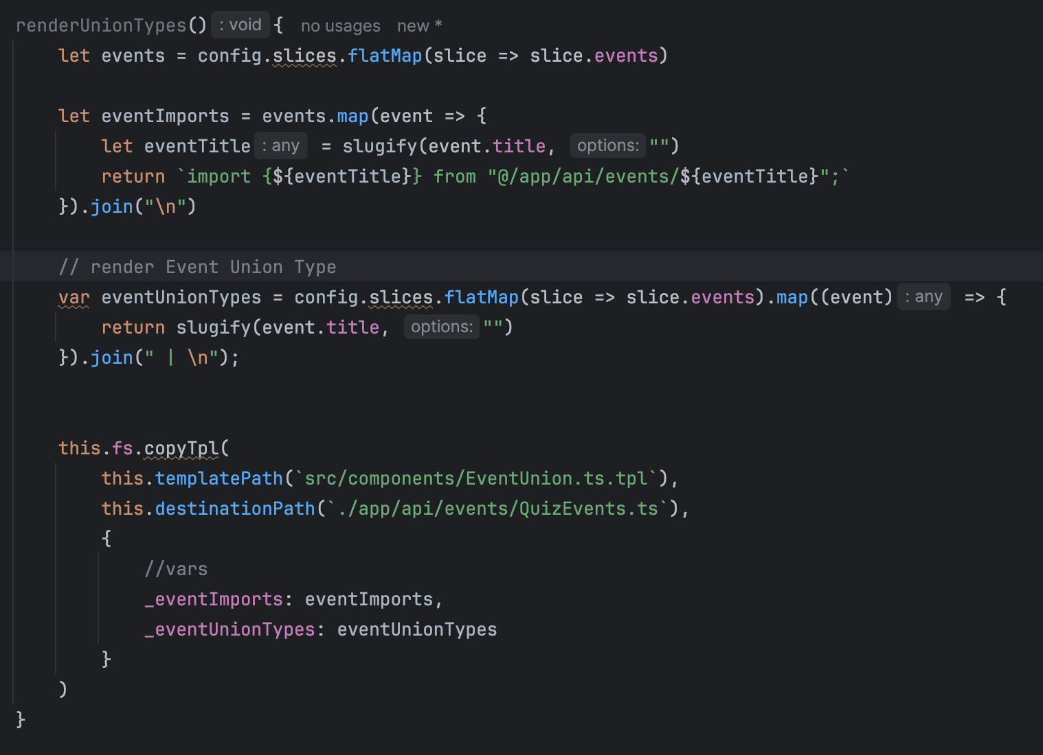 Render Union Types Function